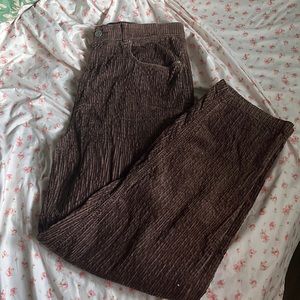 Brown corduroy wide leg pants